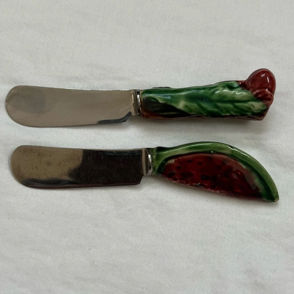 Goodfriend Spreaders Knife Cheese Server Spatula (2) Watermelon & Leaf